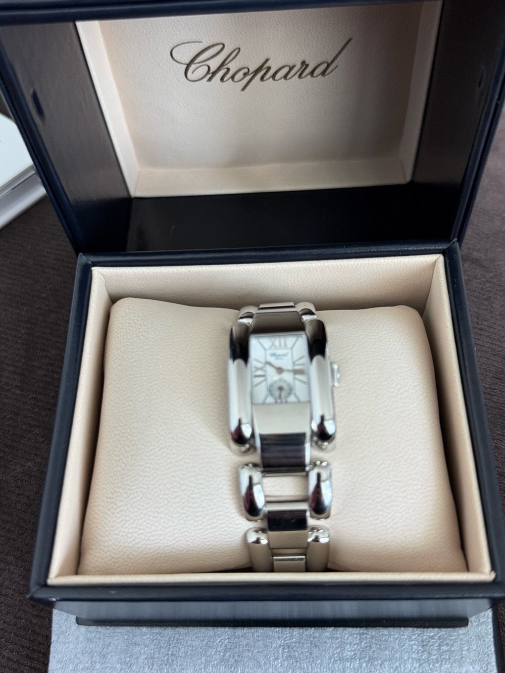 Chopard Silver-Tone Rectangular Bracelet Watch